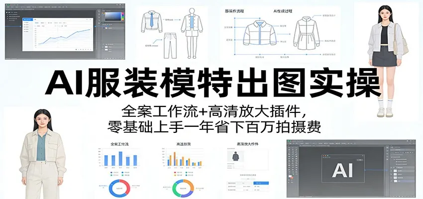 AI服装模特出图实操：全案工作流+ 高清放大插件，零基础上手一年省下百万拍摄费_摸鱼资源网