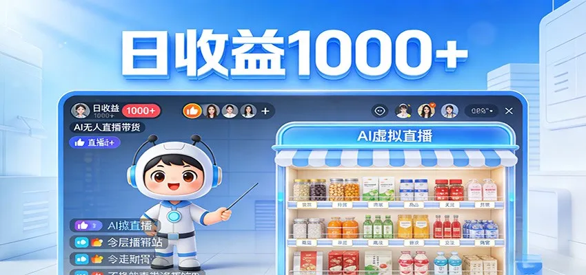不用露脸不用说话，24小时自动卖货赚钱，全天自动直播，收益看得见_摸鱼资源网
