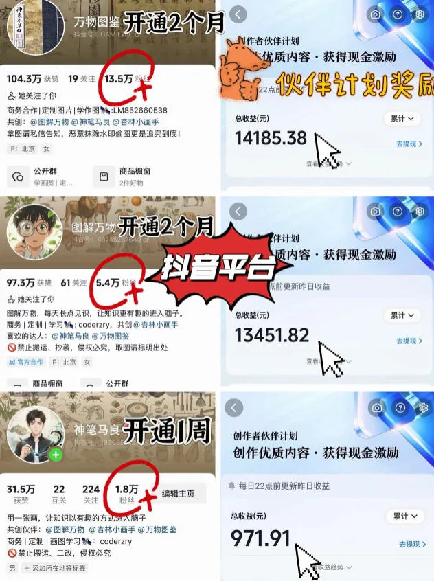 抖音17W粉丝博主亲授AI作图实战教学，0基础轻松学，可入创作者伙伴计划，接单收徒双增收_摸鱼资源网