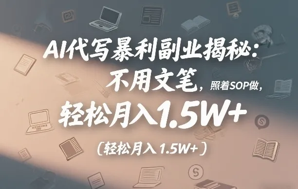 AI代写暴利副业揭秘：不用文笔，照着SOP做，轻松月入1.5W+_摸鱼资源网