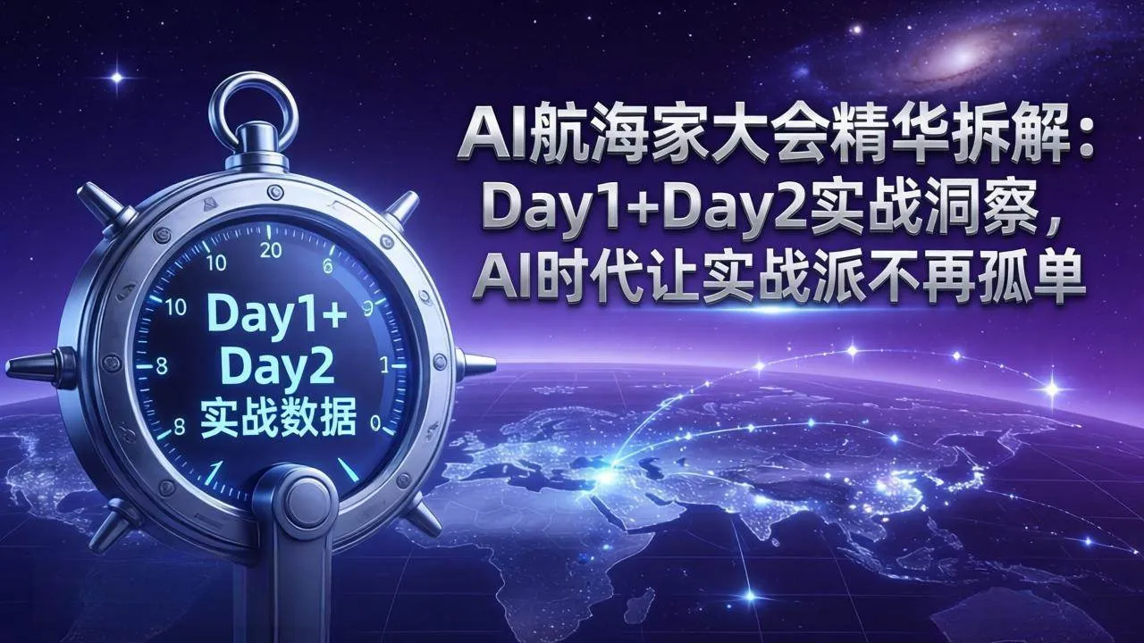 (17867期)AI航海家大会精华拆解:Day1+Day2实战洞察,AI时代让实战派不再孤单-摸鱼资源网 (17867期)AI航海家大会精华拆解:Day1+Day2实战洞察,AI时代让实战派不再孤单-摸鱼资源网