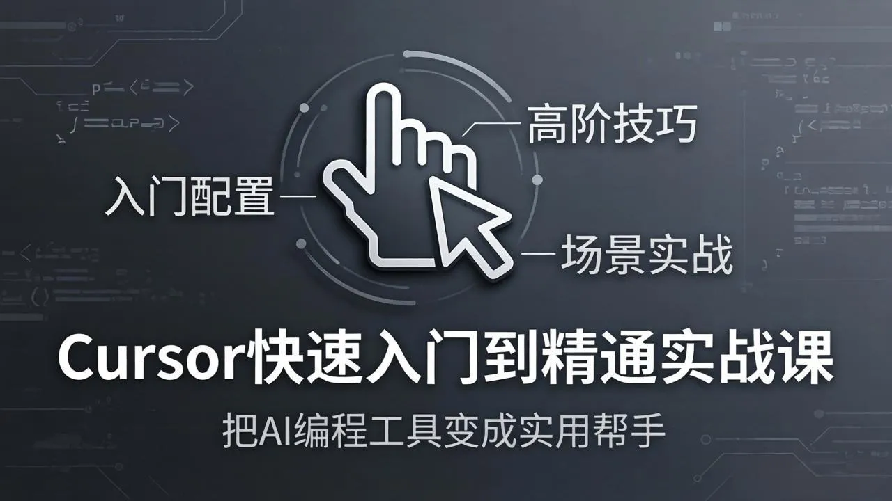Cursor快速入门到精通实战课：入门配置+高阶技巧+场景实战，把AI编程工具变成实用帮手_摸鱼资源网