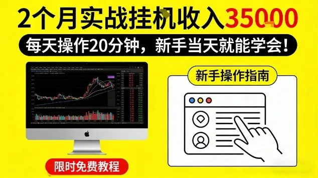 2个月实战挂G收益3.5W，每天操作20分钟，新手当天就能学会【揭秘】_摸鱼资源网