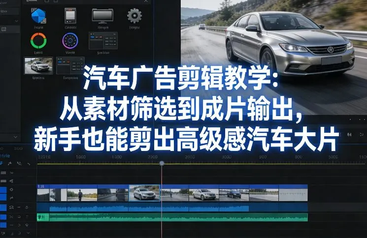 汽车广告剪辑完全指南：新手从素材筛选到成片输出，轻松剪出高级感大片_摸鱼资源网