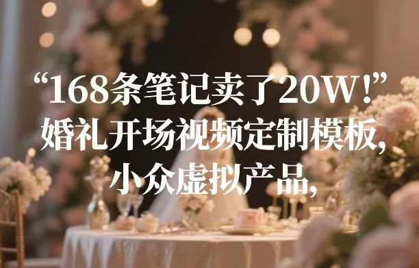 婚礼开场视频模板销售指南：小众虚拟产品如何赚取20W收入_摸鱼资源网