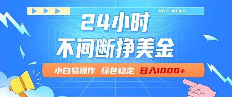 （17769期）24小时全天挣美金，小白易入手，长期稳定，日入1000+_摸鱼资源网