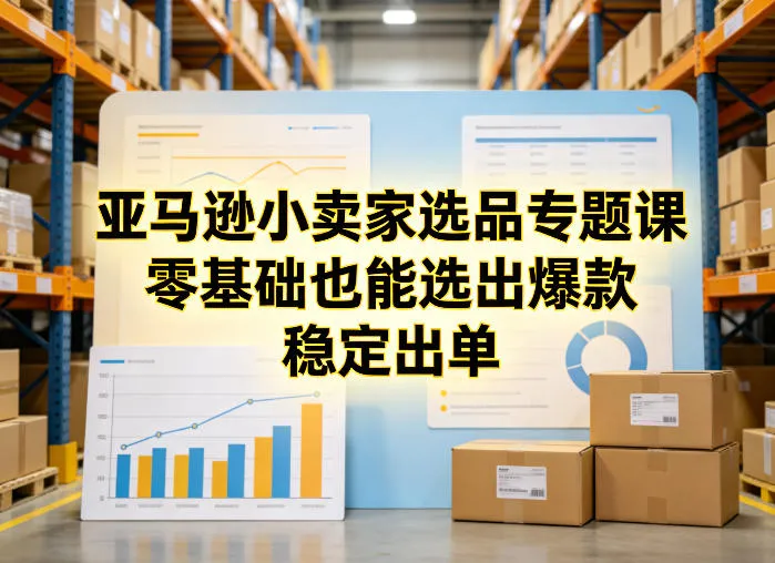 亚马逊小卖家选品专题课，零基础也能选出爆款，稳定出单_摸鱼资源网
