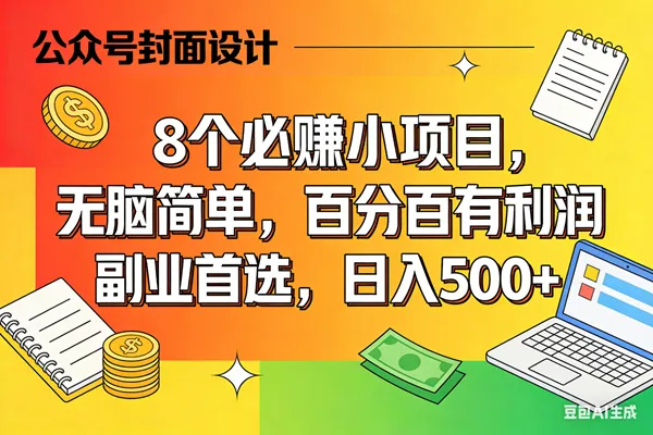 （17911期）8个必赚米的小项目，百分百有利润，无脑简单，副业首选，日入500+_摸鱼资源网