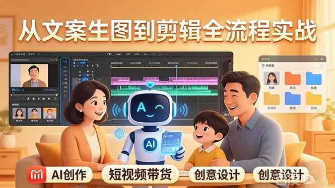 （17916期）原创 AI 剧情短视频带货：AI+家庭剧情+带货广告，从文案生图到剪辑全流程实战_摸鱼资源网