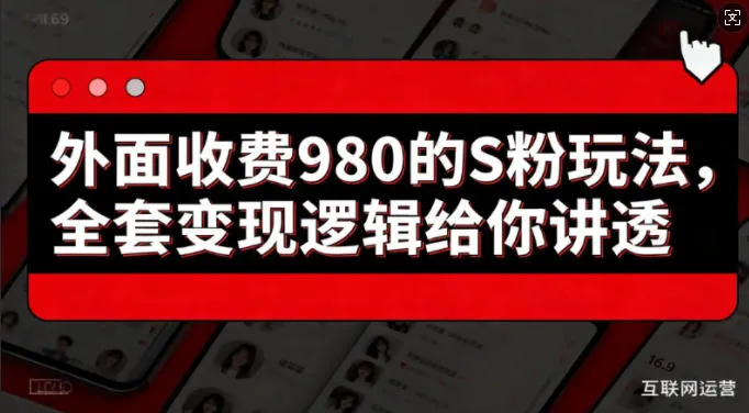 外面收费980的S粉玩法，全套变现逻辑给你讲透_摸鱼资源网