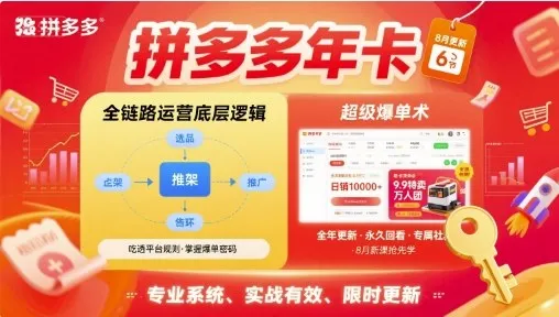 拼多多年卡，拼多多全链路运营底层逻辑，超级爆单术【更新26年3月29日】_摸鱼资源网