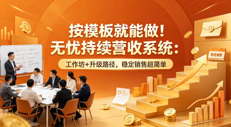 按模板就能做！无忧持续营收系统：工作坊+升级路径，稳定销售超简单【原创双语字幕】_摸鱼资源网