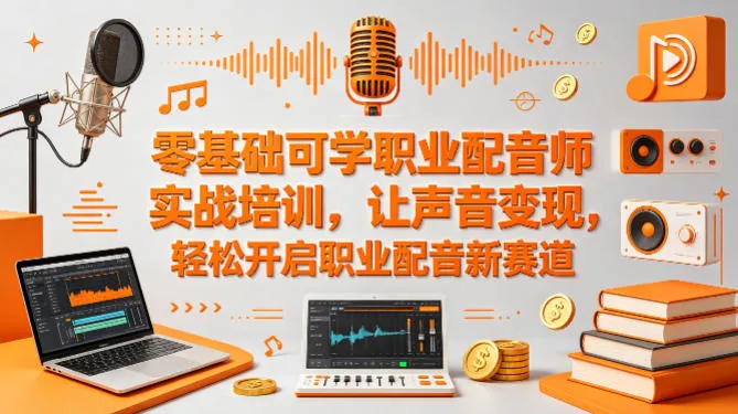 零基础可学职业配音师实战培训，让声音变现，轻松开启职业配音新赛道_摸鱼资源网