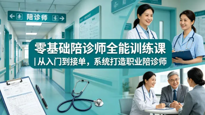 零基础陪诊师全能训练课｜从入门到接单，系统打造职业陪诊师_摸鱼资源网
