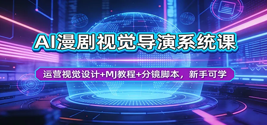 AI漫剧视觉导演系统课：运营视觉设计+MJ教程+分镜脚本，新手可学_摸鱼资源网