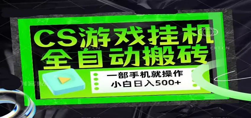 CSGO游戏挂机捡漏搬砖，超稳定的项目，带领1000+小白实现日入500+_摸鱼资源网