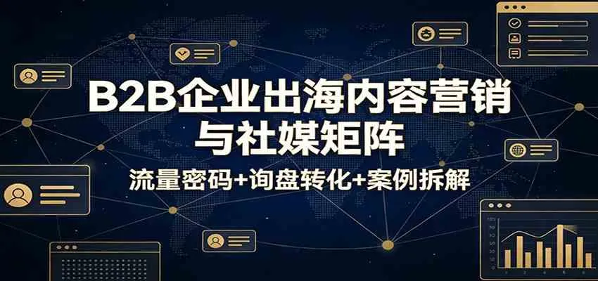 B2B企业出海内容营销与社媒矩阵：流量密码+询盘转化+案例拆解_摸鱼资源网