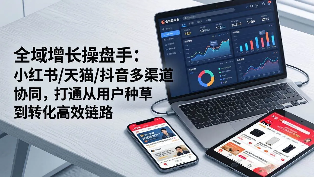 （17605期）全域增长操盘手：小红书/天猫/抖音多渠道协同，打通从用户种草到转化高效链路_摸鱼资源网