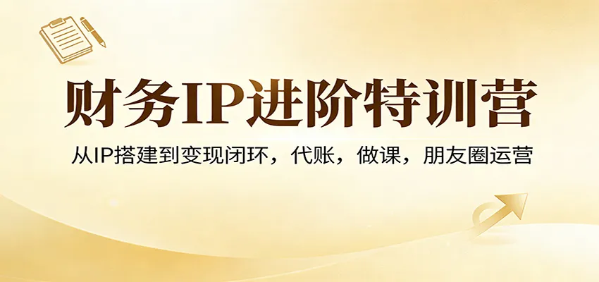 财务IP进阶特训营：从IP搭建到变现闭环，代账，做课，朋友圈运营_摸鱼资源网