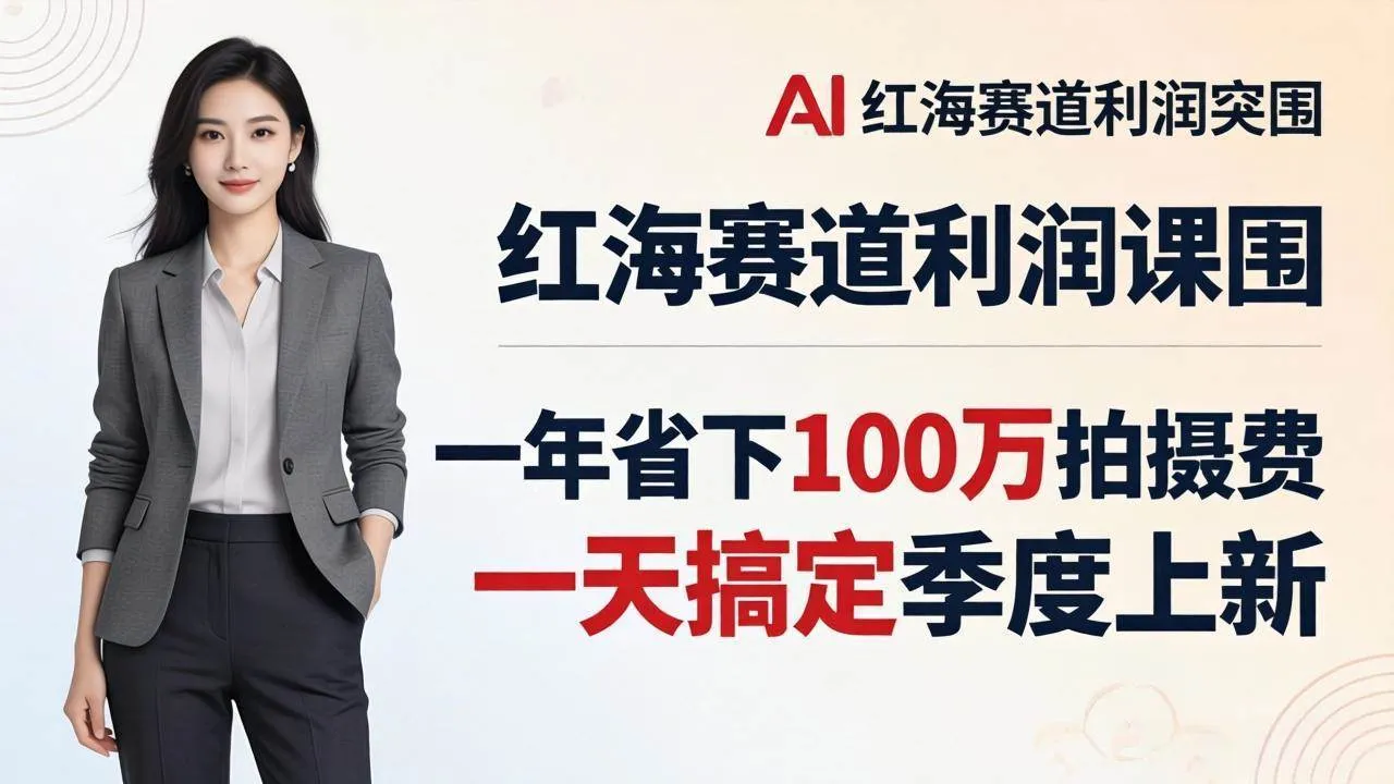 （17884期）服装老板AI模特图课：一年省下100万拍摄费，一天搞定季度上新，红海赛道利润突围_摸鱼资源网