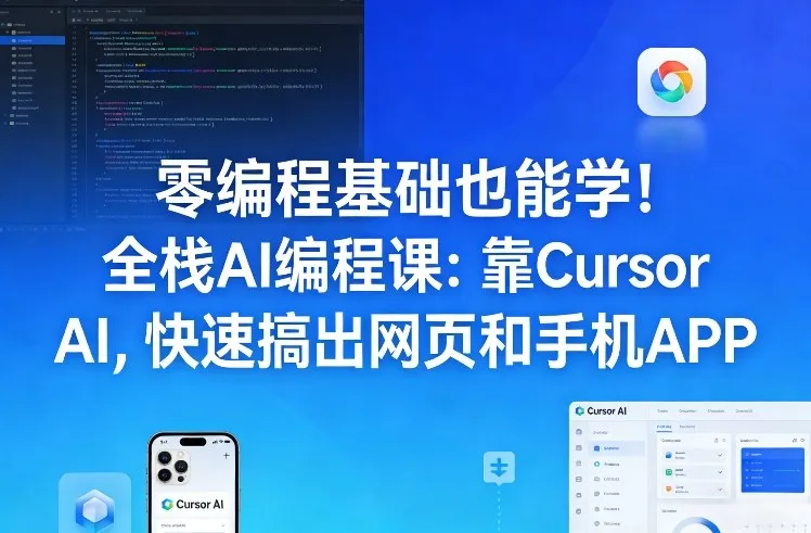 全栈AI编程实战课程：零基础快速开发网页与APP | Cursor AI应用指南_摸鱼资源网