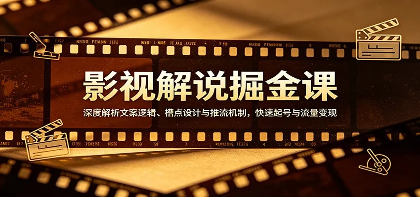 影视解说掘金课：深度解析文案逻辑、槽点设计与推流机制，快速起号与流量变现_摸鱼资源网