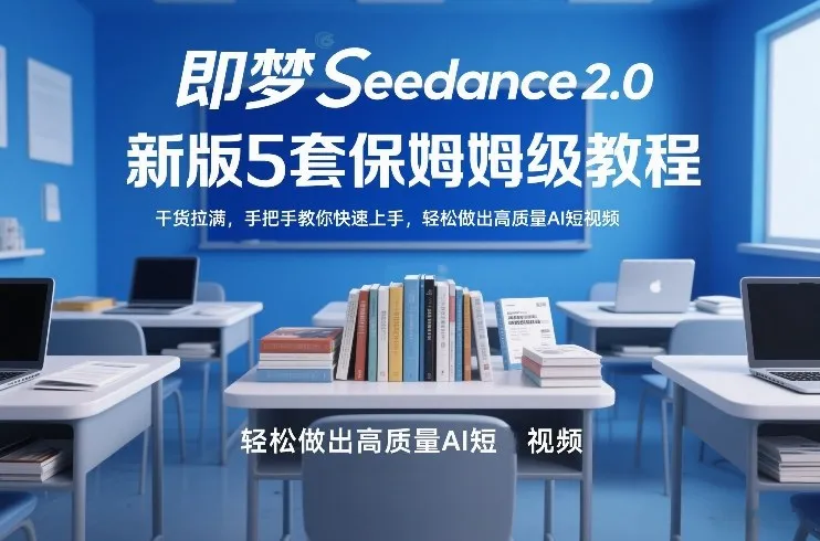 即梦Seedance2.0新版5套保姆级教程，干货拉满，手把手教你快速上手，轻松做出高质量AI短视频_摸鱼资源网
