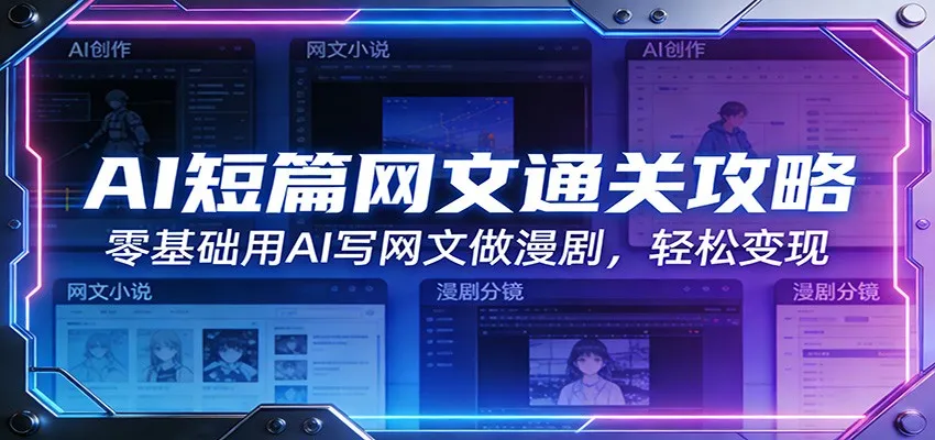 AI短篇网文通关攻略：零基础用AI写网文做漫剧，轻松变现_摸鱼资源网
