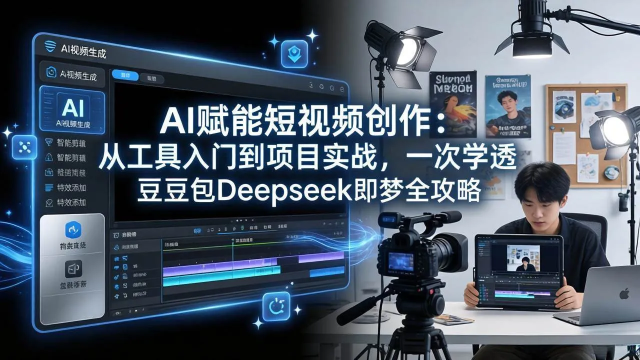 （17762期）AI赋能短视频创作：从工具入门到项目实战，一次学透豆包Deepseek即梦全攻略_摸鱼资源网