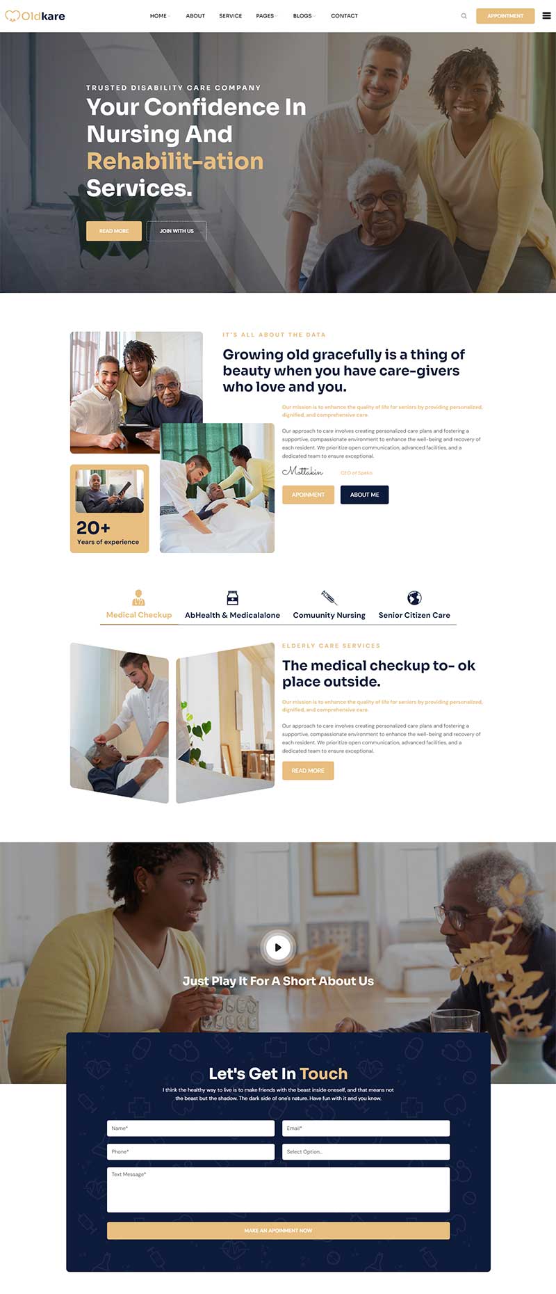 专业响应式康复养老机构网页模板 - 适配多设备，提升宣传效果_摸鱼资源网