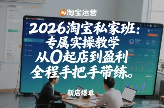 2026淘宝私家班：专属实操教学，从0起店到盈利，全程手把手带练（更新26年2月）_摸鱼资源网