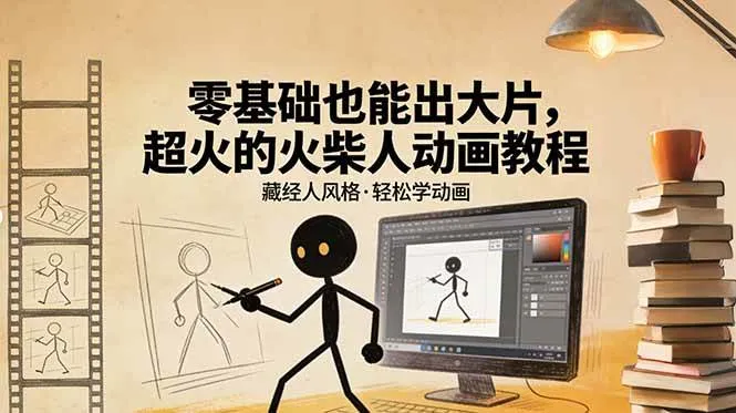 （17464期）零基础也能出大片，超火的火柴人动画教程（藏经人风格）_摸鱼资源网