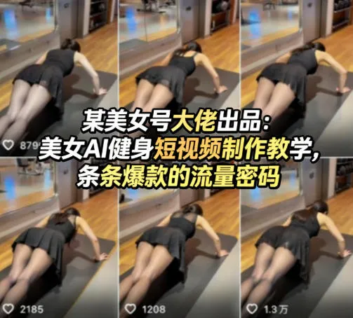 某美女号大佬出品：美女AI健身短视频制作教学，条条爆款的流量密码_摸鱼资源网