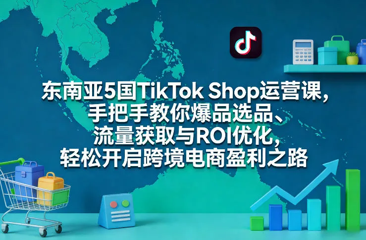 东南亚5国TikTok Shop运营课,手把手教你爆品选品、流量获取与ROI优化,轻松开启跨境电商盈利之路_摸鱼资源网