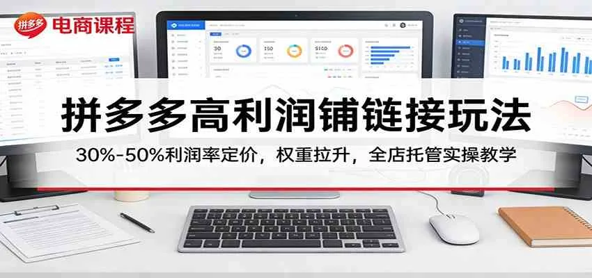 拼多多高利润铺链接玩法：30%–50%利润率定价，权重拉升，全店托管实操教学_摸鱼资源网