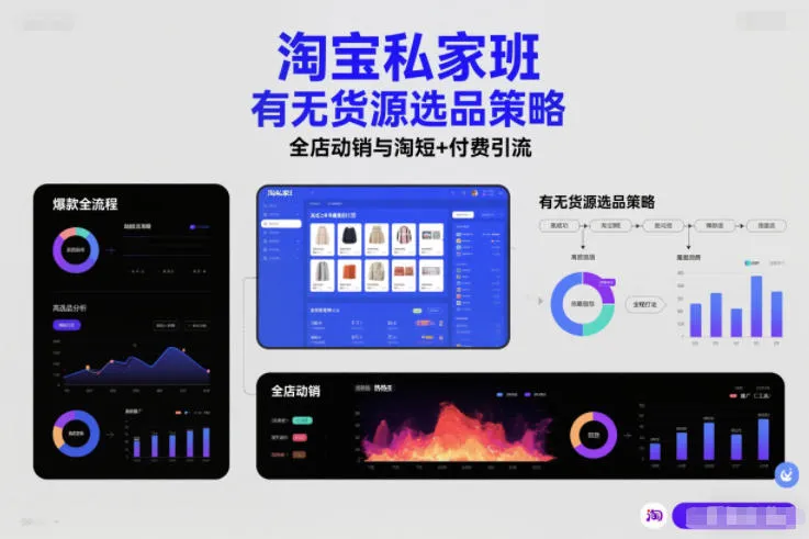 淘宝私家班，有无货源选品策略，高成功率爆款全流程打法，全店动销与淘短+付费引流（更新2026年4月）_摸鱼资源网