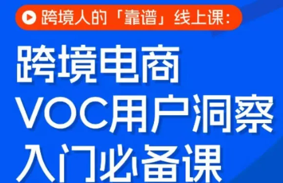 跨境电商VOC用户洞察入门必备课，跨境人的靠谱线上课_摸鱼资源网