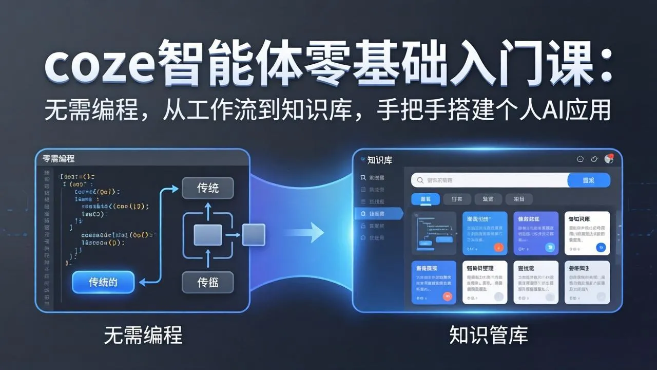 coze智能体零基础入门课：无需编程，从工作流到知识库，手把手搭建个人AI应用_摸鱼资源网