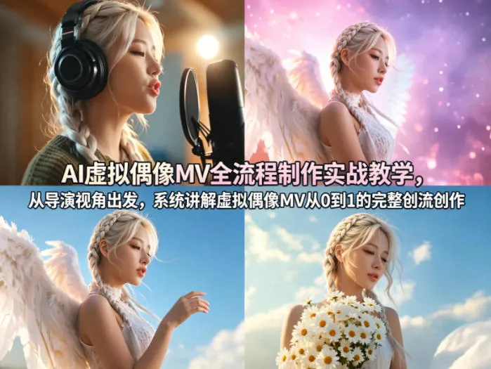 AI虚拟偶像MV全流程制作实战教学，从导演视角出发，系统讲解虚拟偶像MV从0到1的完整创作流程_摸鱼资源网