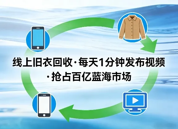 线上旧衣回收项目，我们给你提供视频，每天花一分钟发布视频，抢占百亿蓝海市场【揭秘】_摸鱼资源网