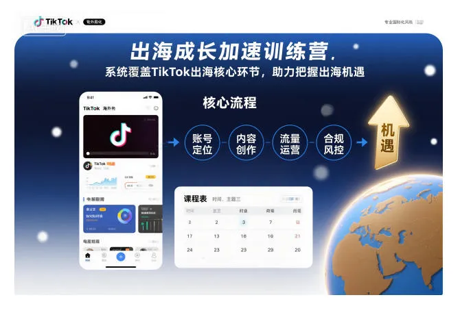 出海成长加速训练营，系统覆盖TikTok出海核心环节，助力把握出海机遇(更新)_摸鱼资源网