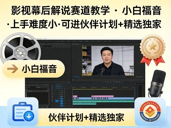 某大佬的影视幕后解说赛道教学，小白福音，上手难度小，可进伙伴计划+精选独家_摸鱼资源网