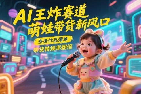 AI王炸赛道，萌娃带货新风口，条条作品爆单，带货转换率翻倍，核心逻辑拆解_摸鱼资源网
