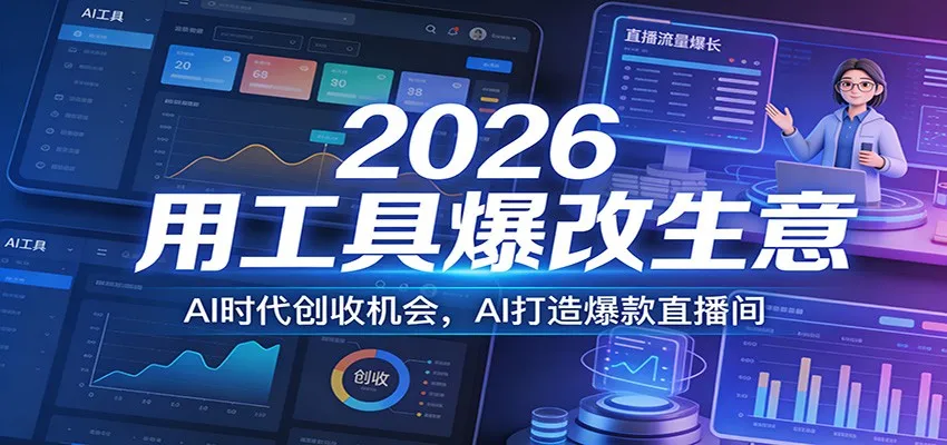 2026 AI工具爆改生意指南：抓住创收机会与打造爆款直播间全攻略_摸鱼资源网