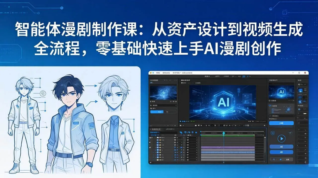 （17709期）智能体漫剧制作课：从资产设计到视频生成全流程，零基础快速上手AI漫剧创作_摸鱼资源网