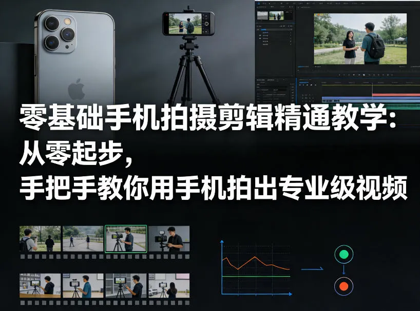 零基础手机拍摄剪辑精通教学：从零起步，手把手教你用手机拍出专业级视频_摸鱼资源网