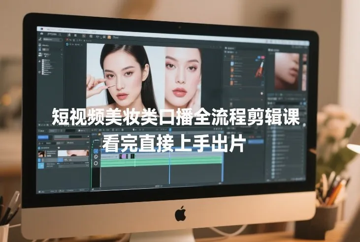 短视频美妆类口播全流程剪辑课，看完直接上手出片_摸鱼资源网