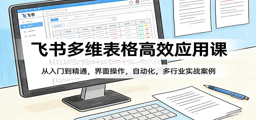 飞书多维表格高效应用课：从入门到精通，界面操作，自动化，多行业实战案例_摸鱼资源网