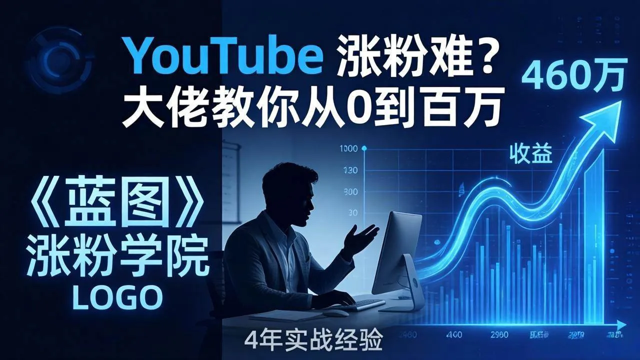 （17836期）YouTube 涨粉难？《蓝图涨粉学院》：4 年赚 460 万的大佬教策略，从0到百万有路径！_摸鱼资源网