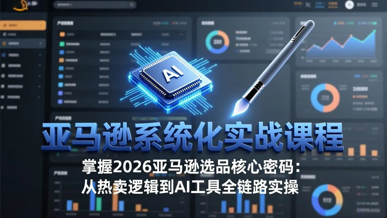 亚马逊系统化实战课-更新3月：2026最新选品方法论，从热卖原因分析到AI作图，提升选品成功率_摸鱼资源网